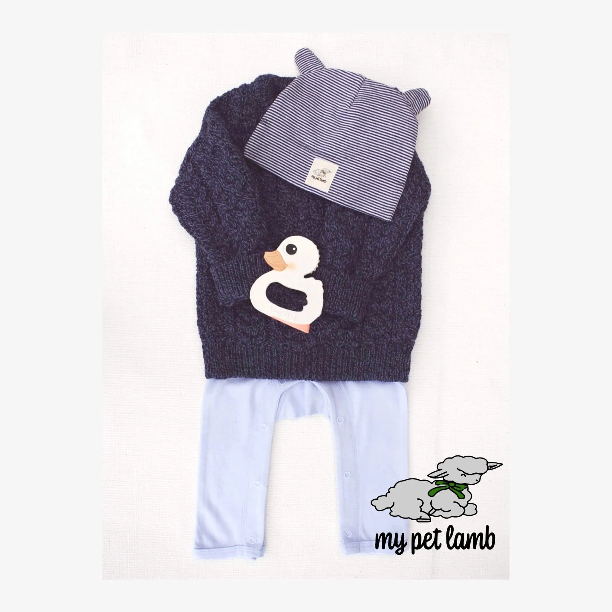 Baby Blue Cotton Romper Suit