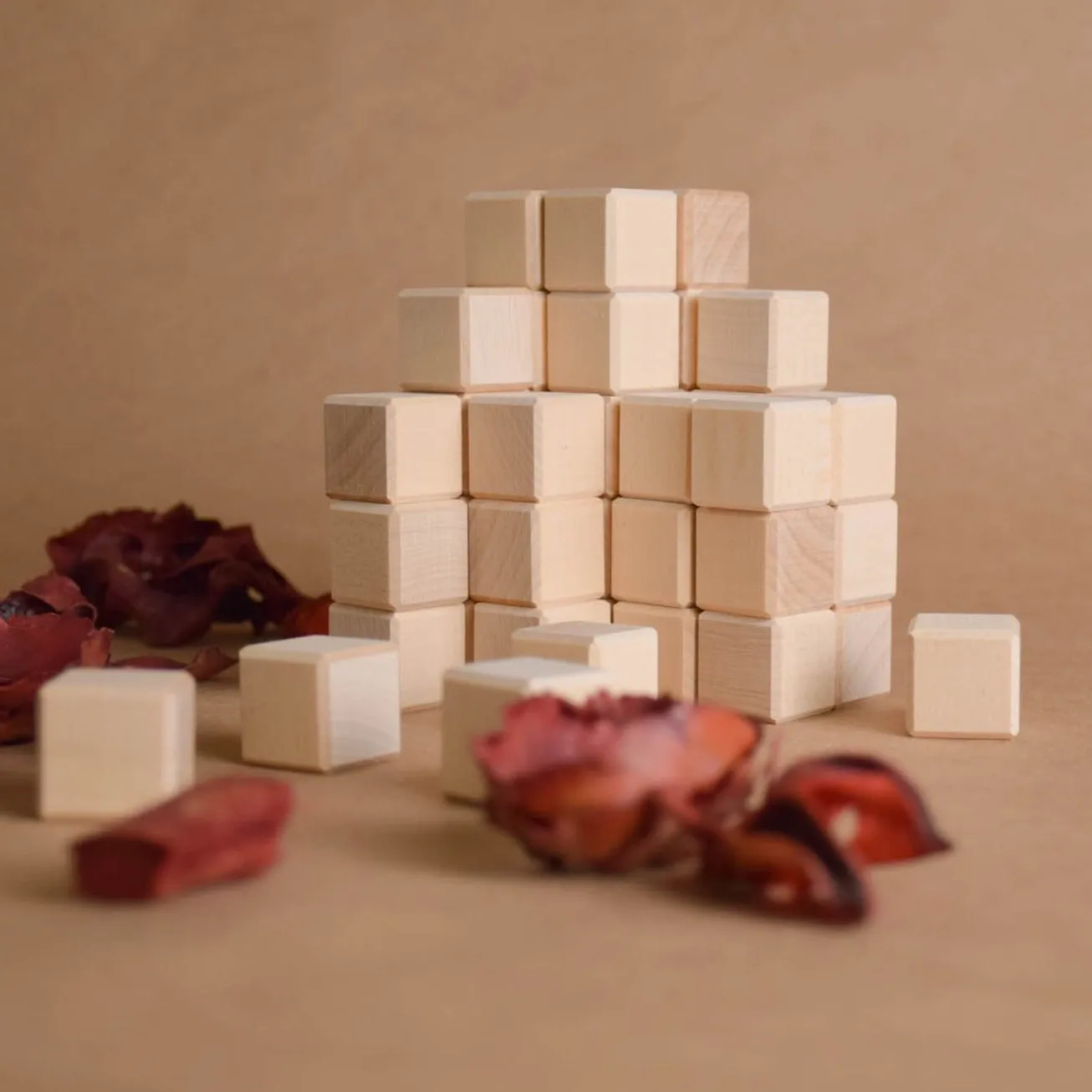 Baby Wooden Block Set, 20 mm, 48 pcs.