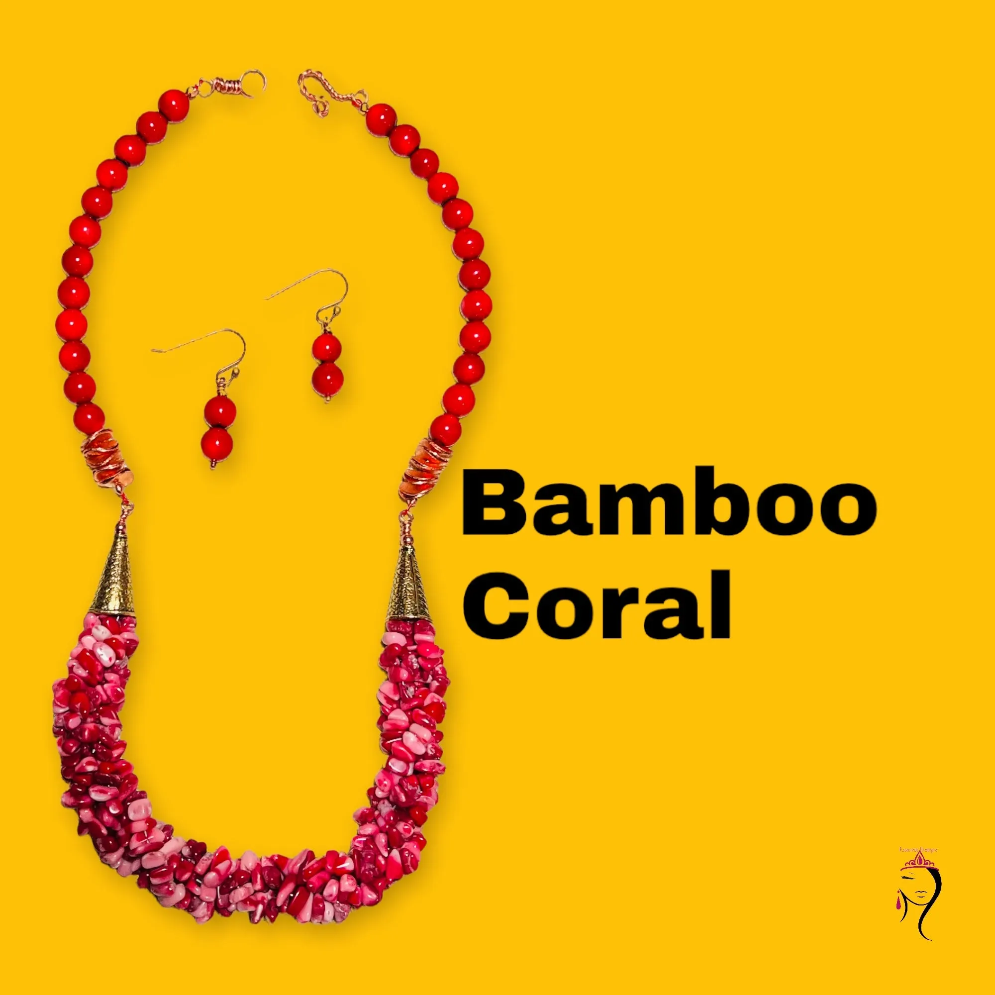 Bamboo Coral Necklace Set. #22029