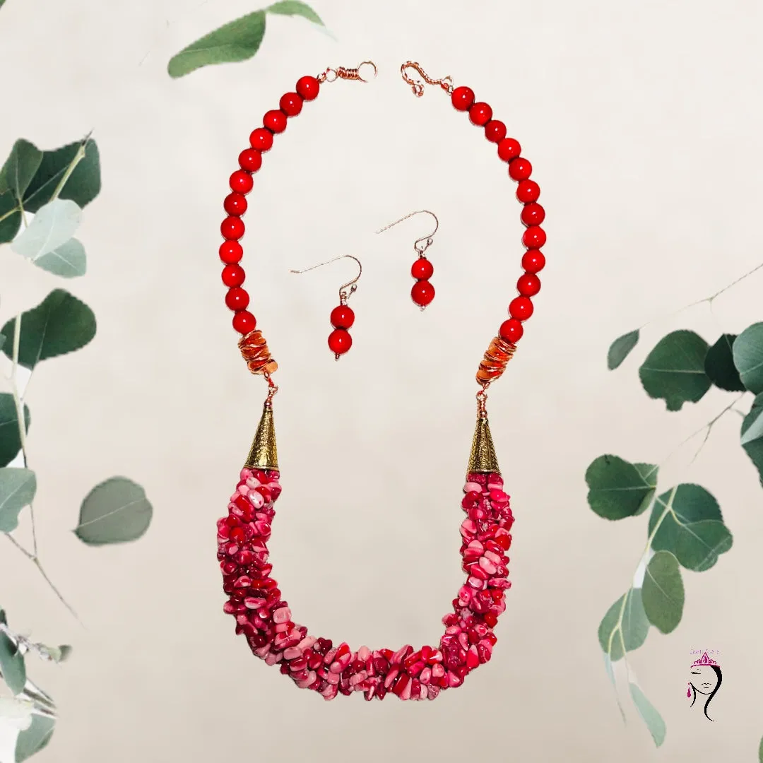 Bamboo Coral Necklace Set. #22029