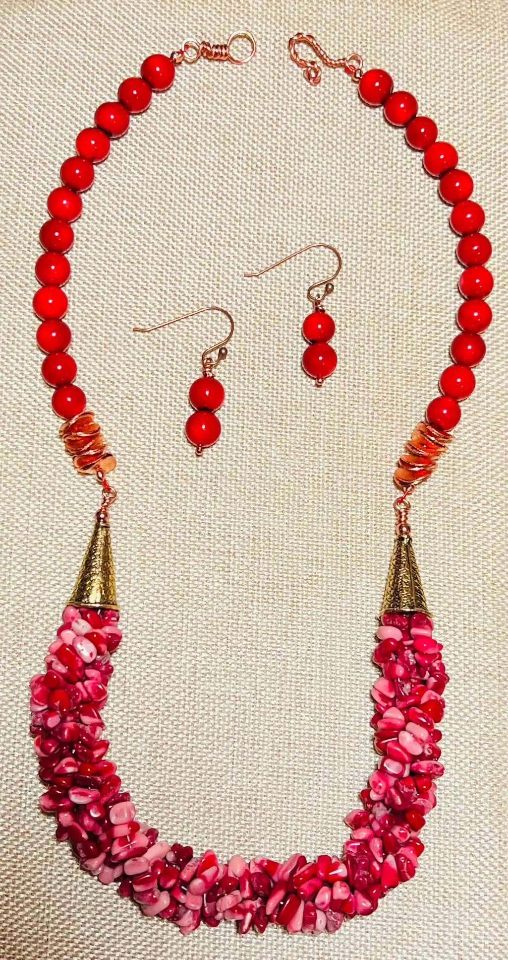 Bamboo Coral Necklace Set. #22029