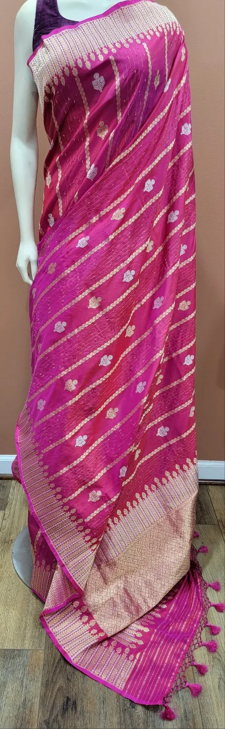 Banaras Katan Saree W/ Custom Blouse.