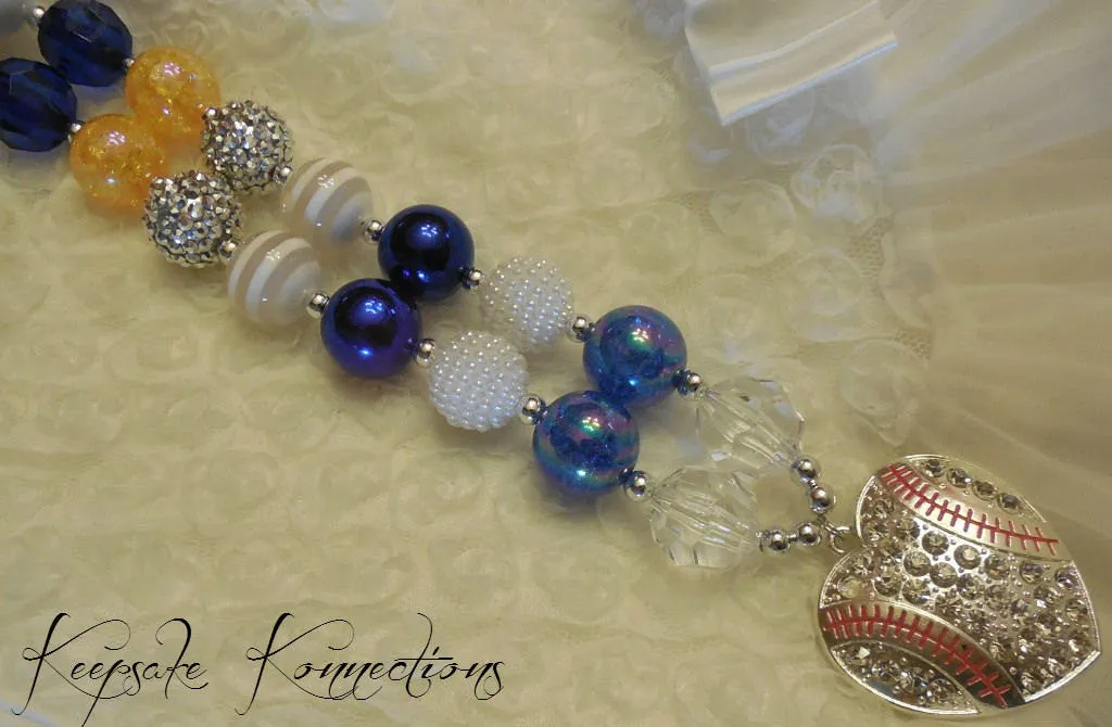 Baseball Pendant Chunky Necklace