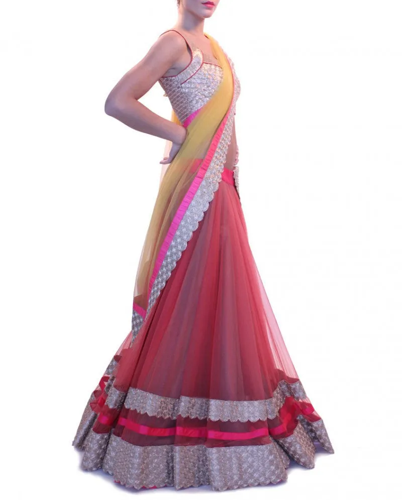 Beautiful Red color lehenga party wear lehenga online