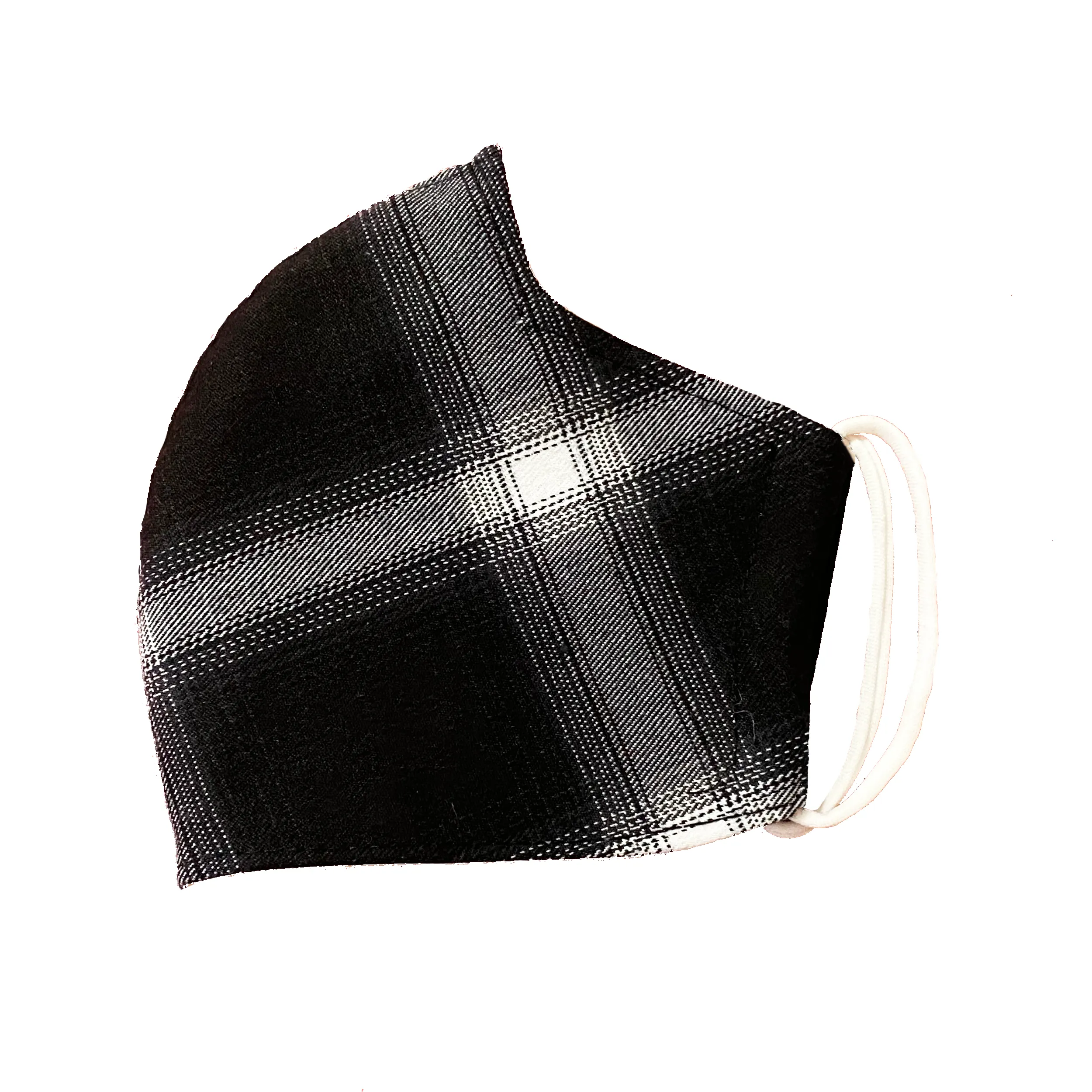 Black and White Plaid | Non-Medical | Triple Layer | Reusable | Washable | Soft Cotton Fabric Adult Mask with Dust Filter