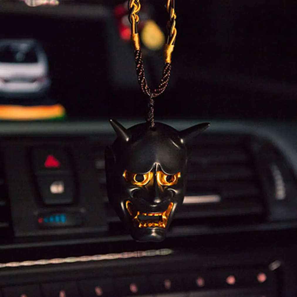 Black Hannya Mask Pendant Necklace (40% OFF)