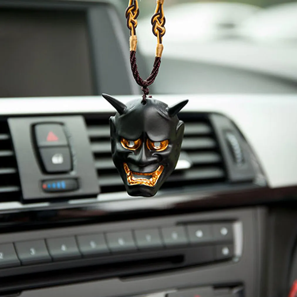 Black Hannya Mask Pendant Necklace (40% OFF)