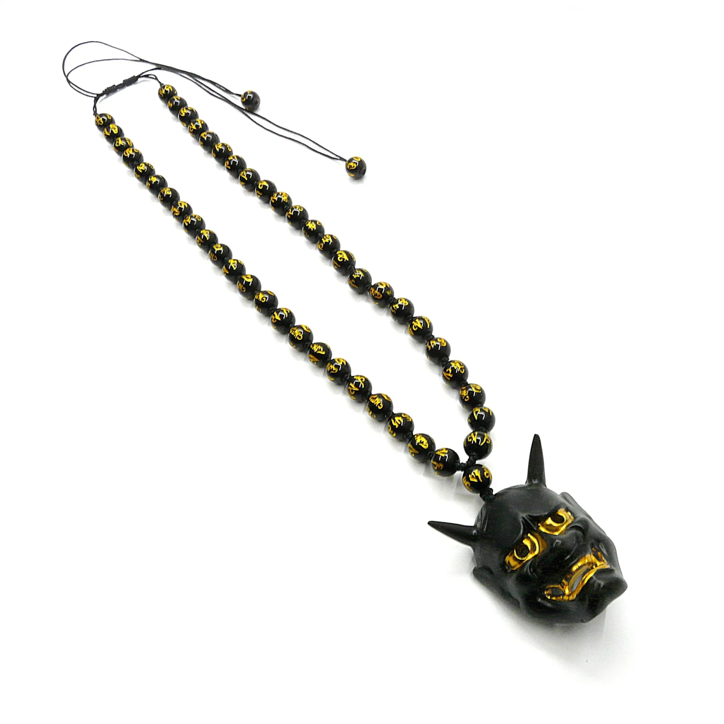 Black Hannya Mask Pendant Necklace (40% OFF)