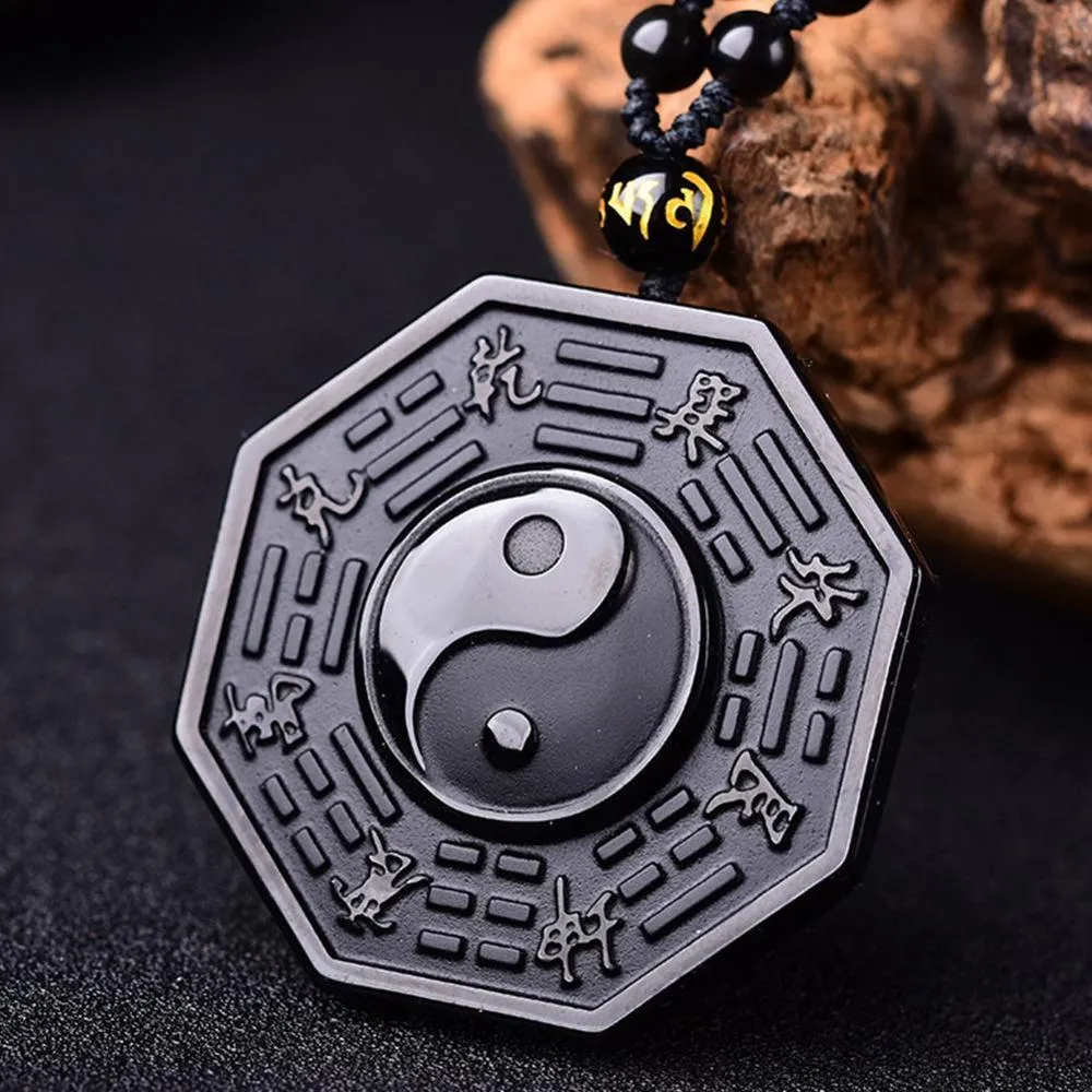 Black Obsidian Yin Yang Necklace
