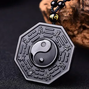 Black Obsidian Yin Yang Necklace