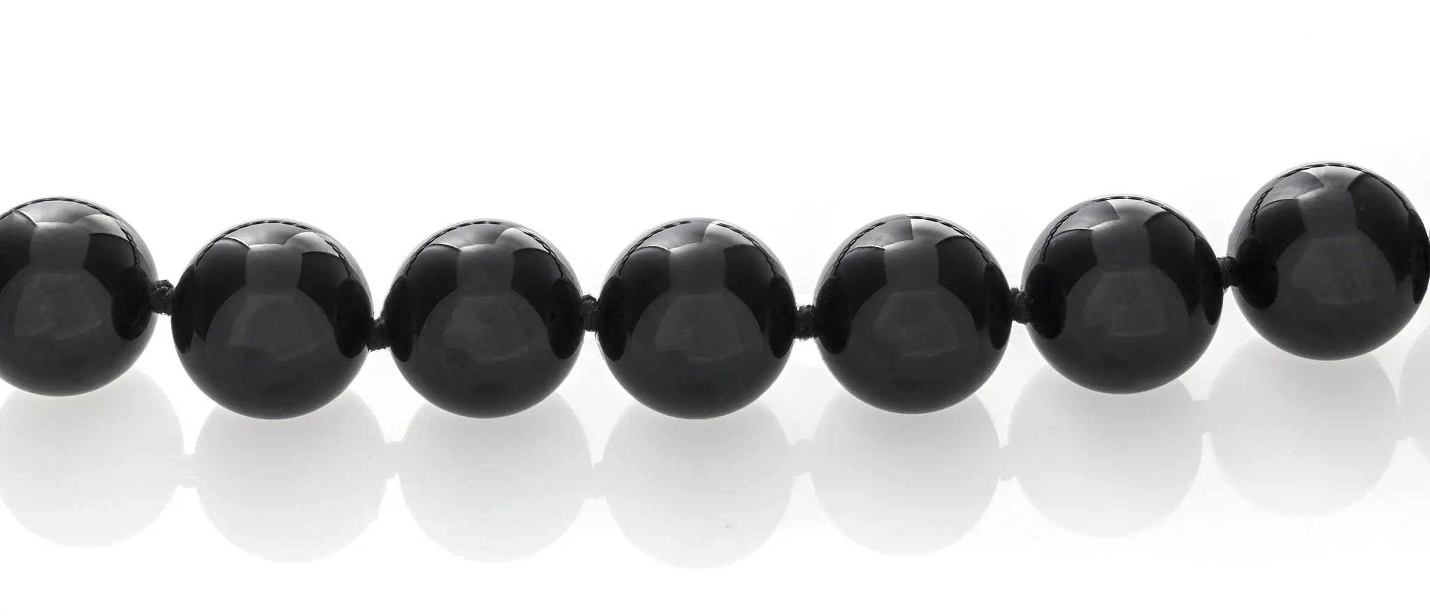 Black Onyx Necklace with 925 Sterling Silver Clasp