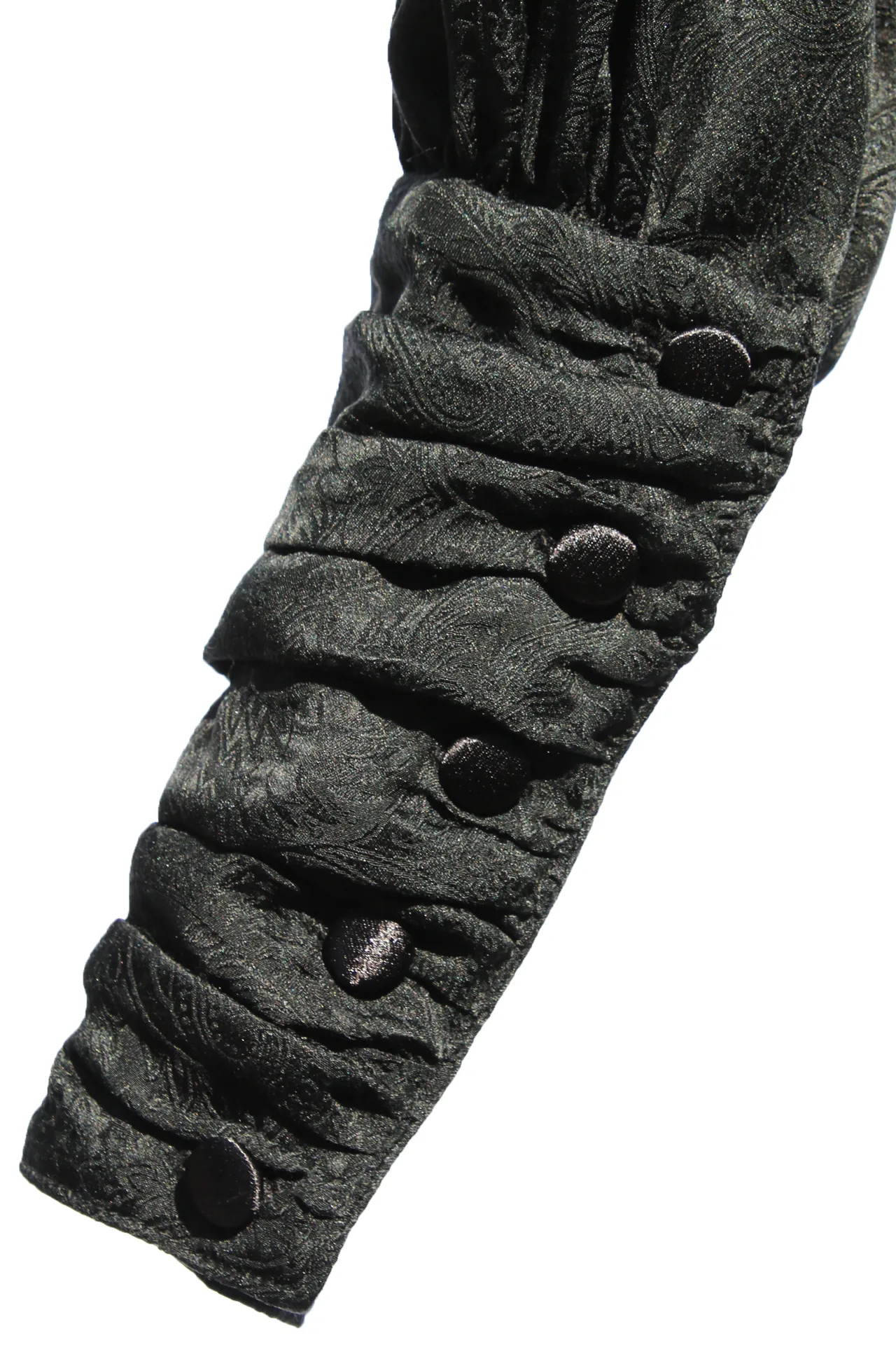 Black Paisley Silk Jacquard Button Down