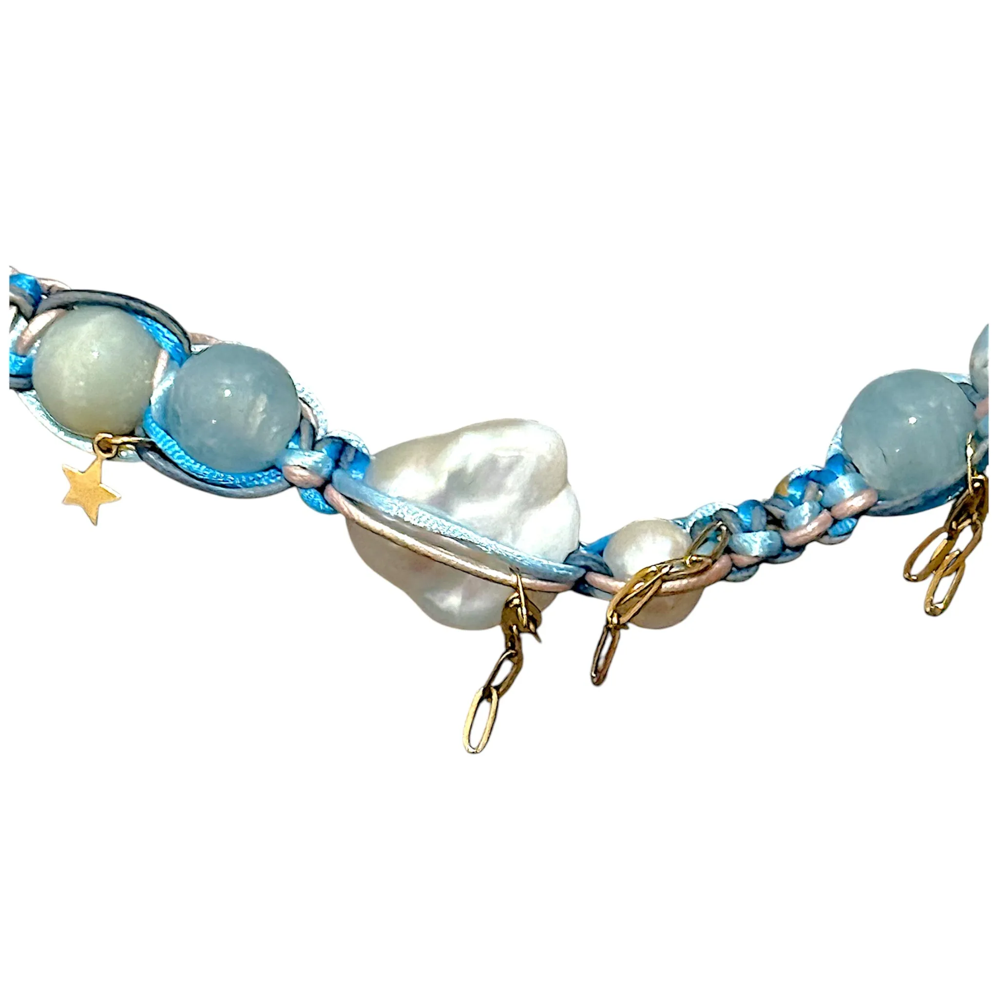 BLUE DREAM BAROQUE PEARL STAR ROCKER CHOKER