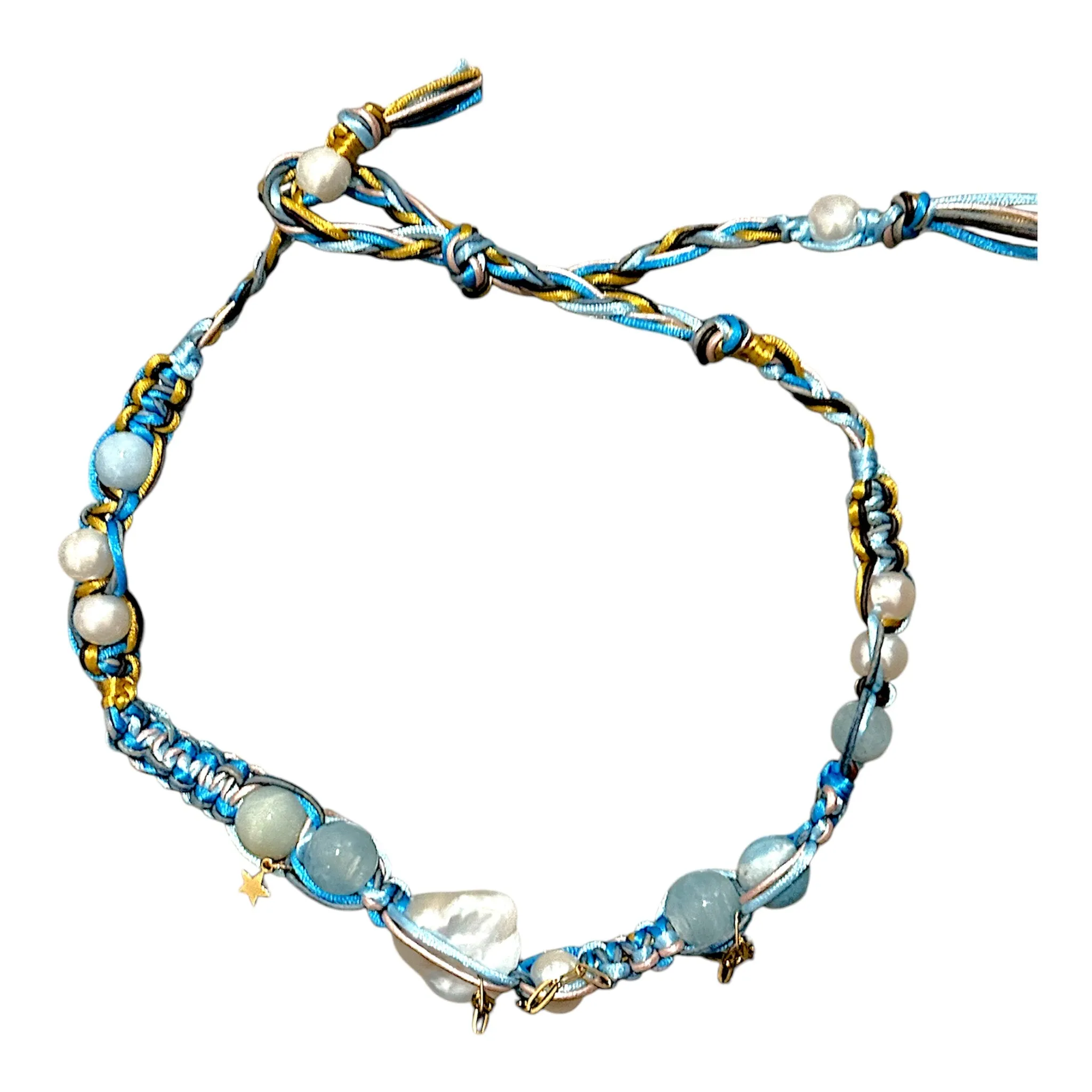 BLUE DREAM BAROQUE PEARL STAR ROCKER CHOKER