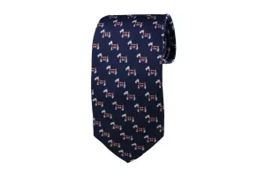 Blue Scottie Dog Print Silk Tie