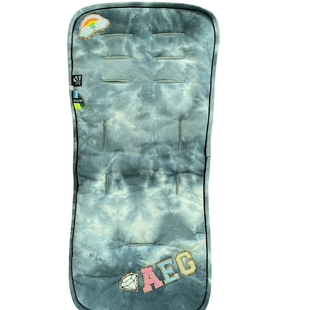 Blue Tie Dye Stroller Mat