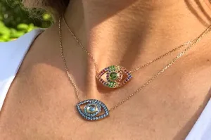 Blue Topaz Eye Necklace
