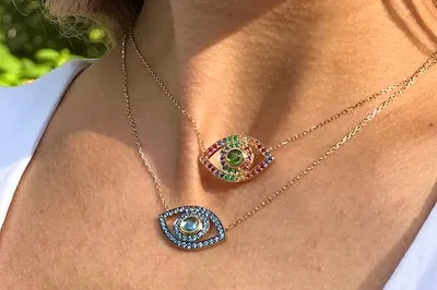 Blue Topaz Eye Necklace