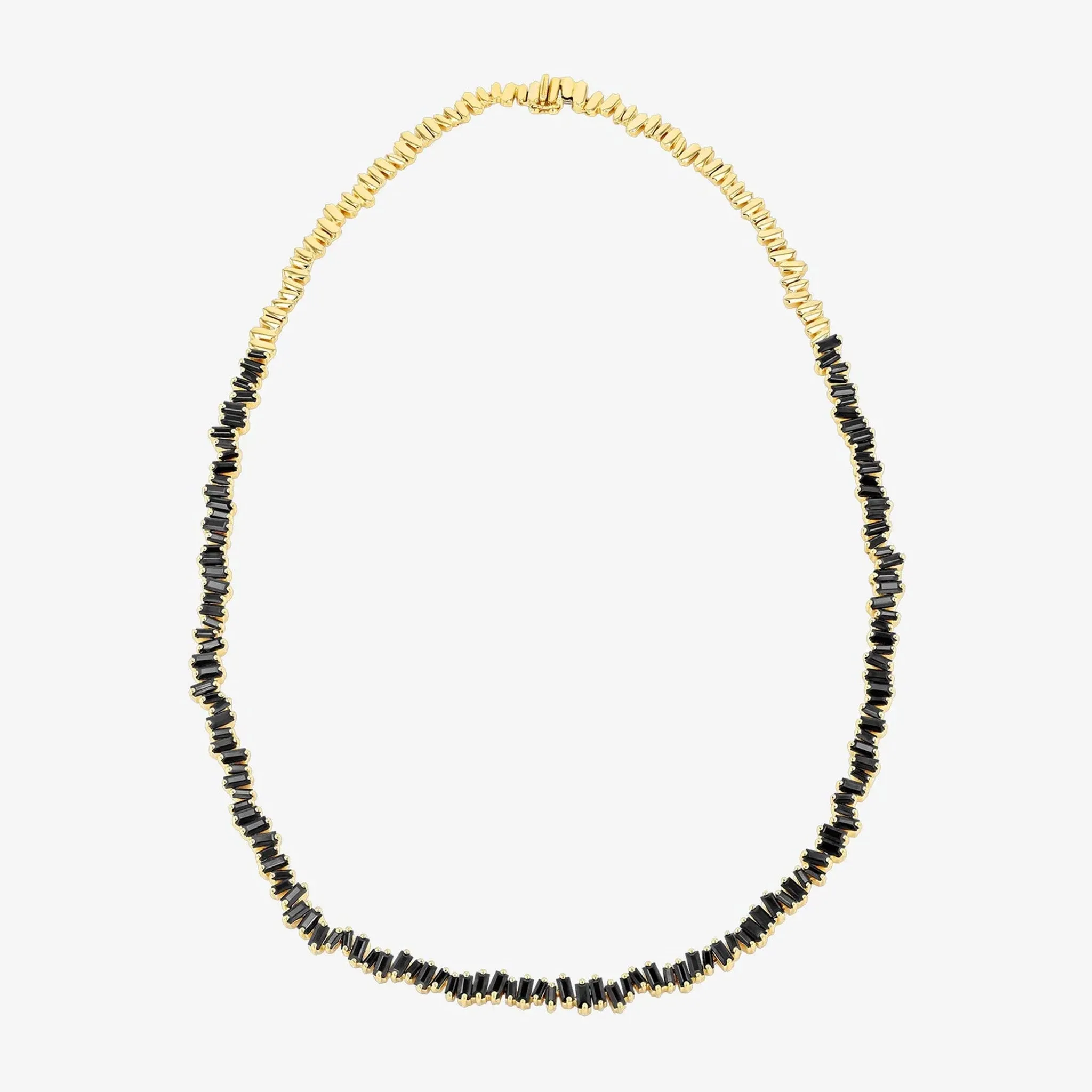 BOLD BLACK SAPPHIRE TENNIS NECKLACE