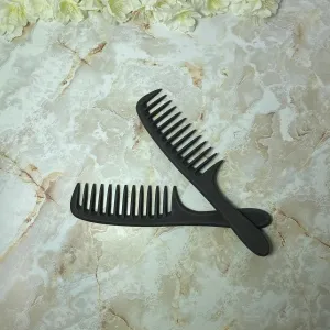 Bone Detangling Wooden Comb - Black