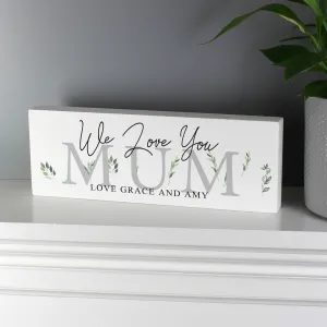 Botanical Wooden Block Sign