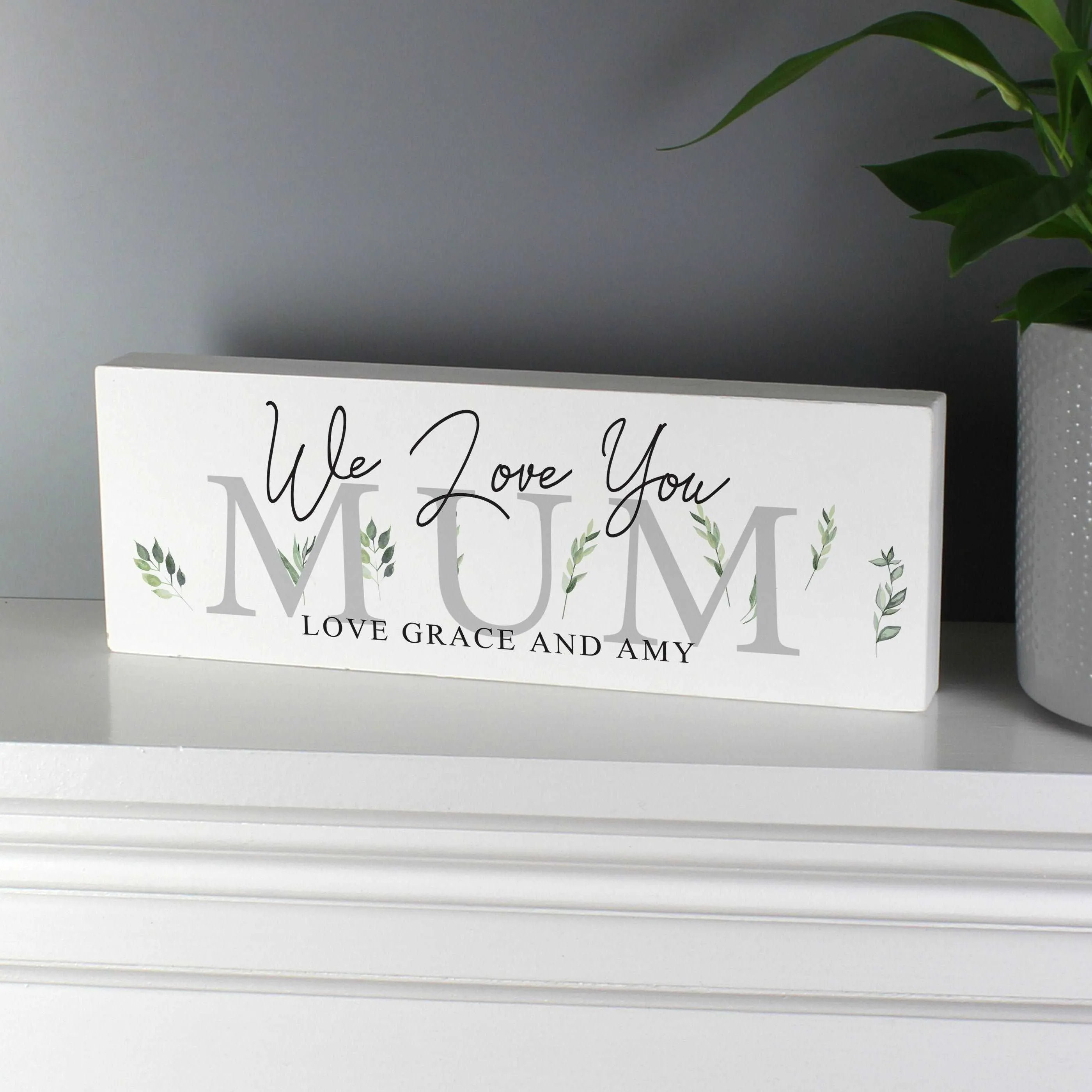 Botanical Wooden Block Sign