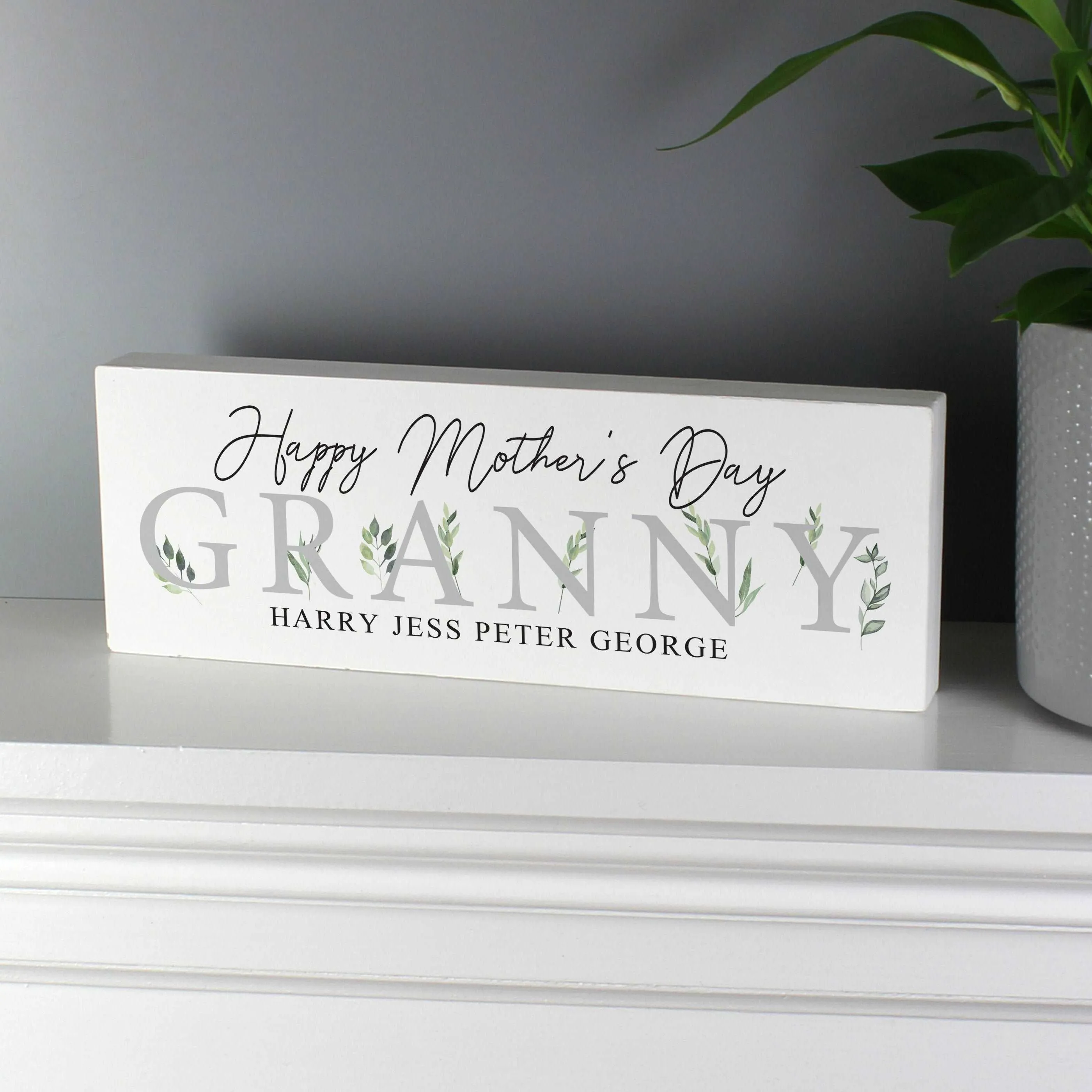 Botanical Wooden Block Sign