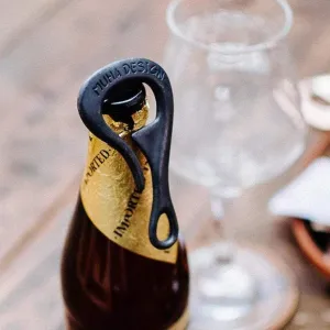 BRONZE BOTTLE OPENER KEYCHAIN / BLACK