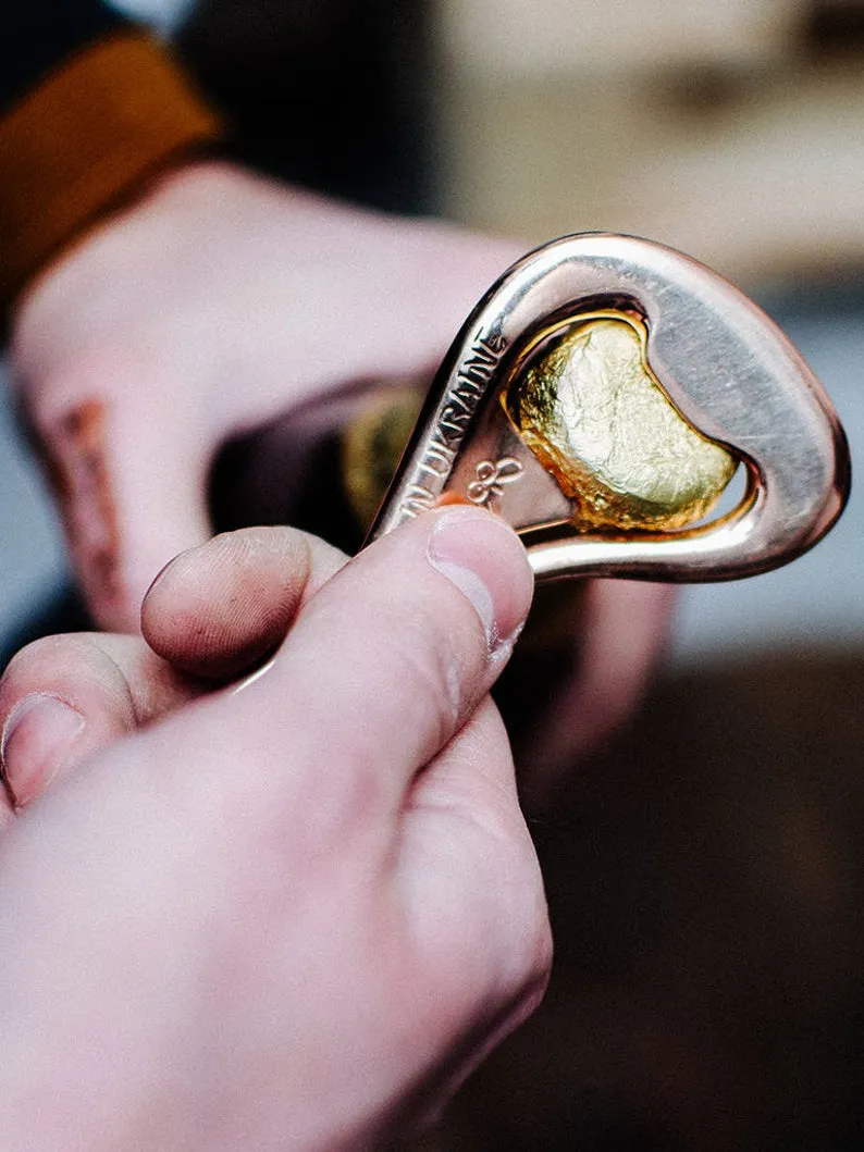 BRONZE BOTTLE OPENER KEYCHAIN / BLACK