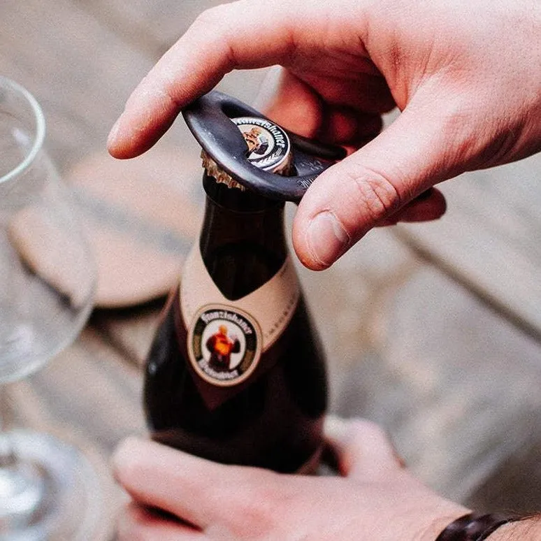 BRONZE BOTTLE OPENER KEYCHAIN / BLACK