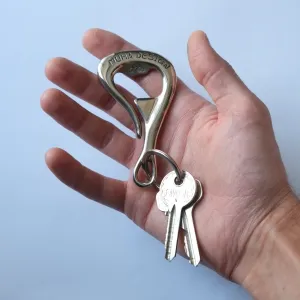 BRONZE BOTTLE OPENER KEYCHAIN / SILVER