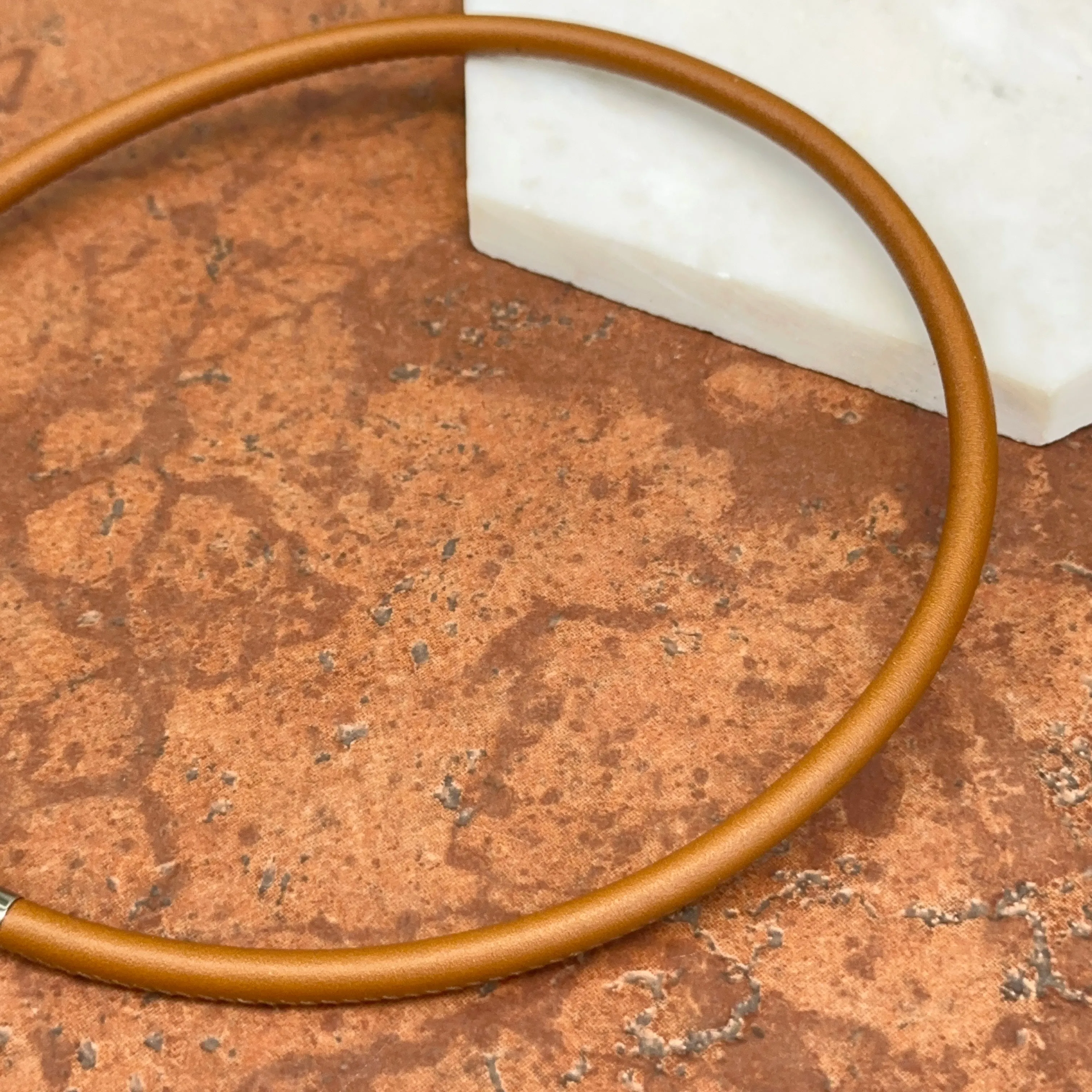 Brown Leather   Stainless Steel 5mm Cord Swap Necklace