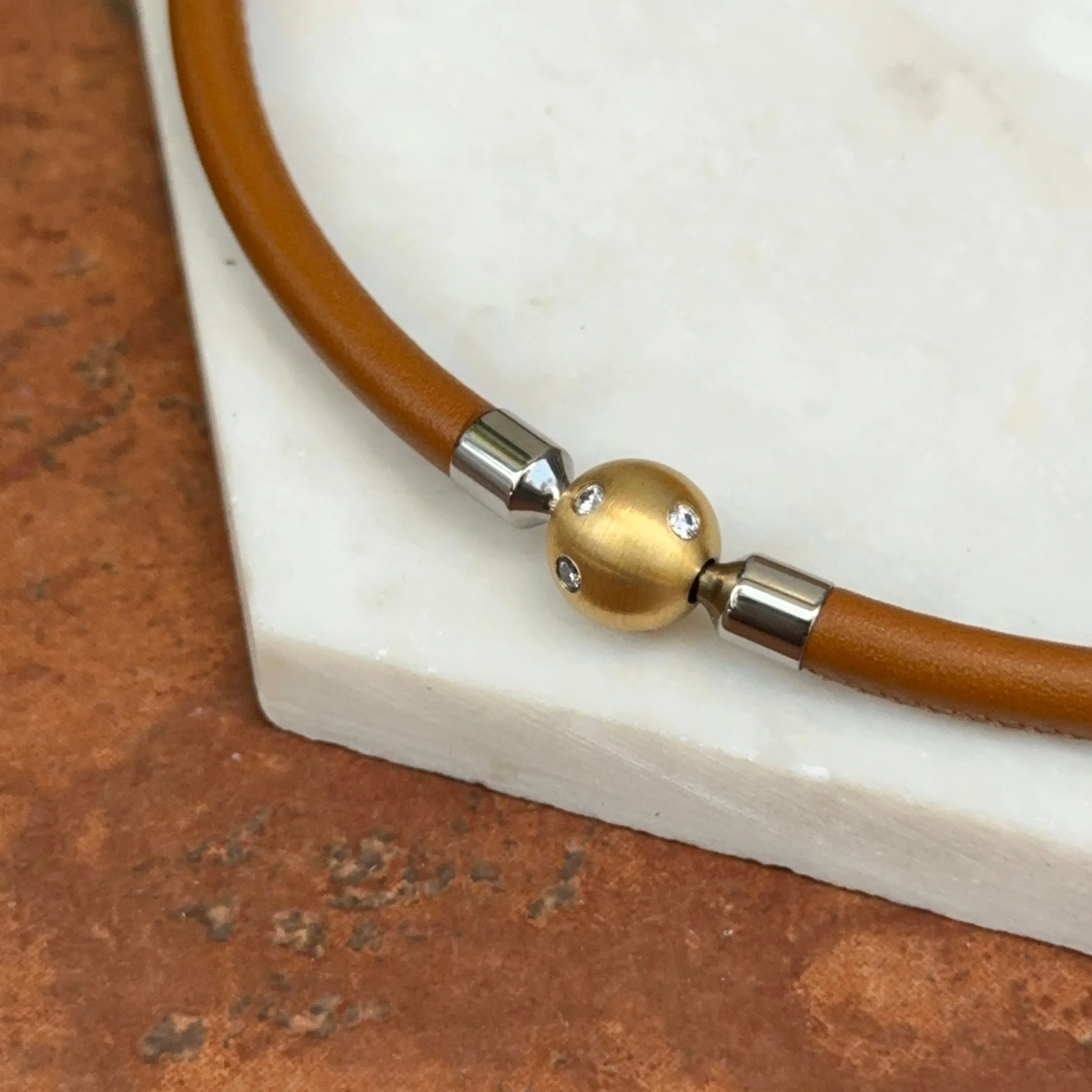 Brown Leather   Stainless Steel 5mm Cord Swap Necklace