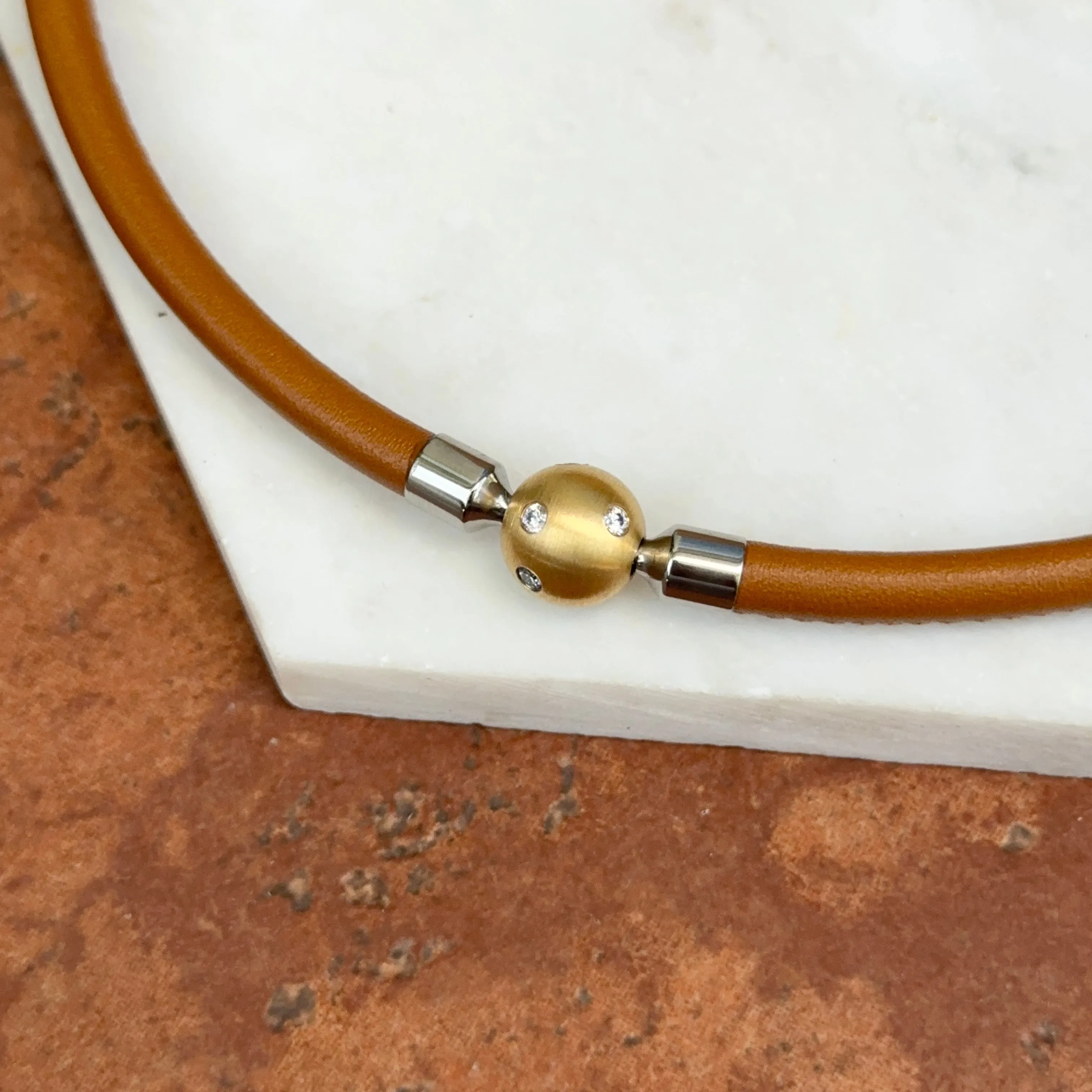 Brown Leather   Stainless Steel 5mm Cord Swap Necklace