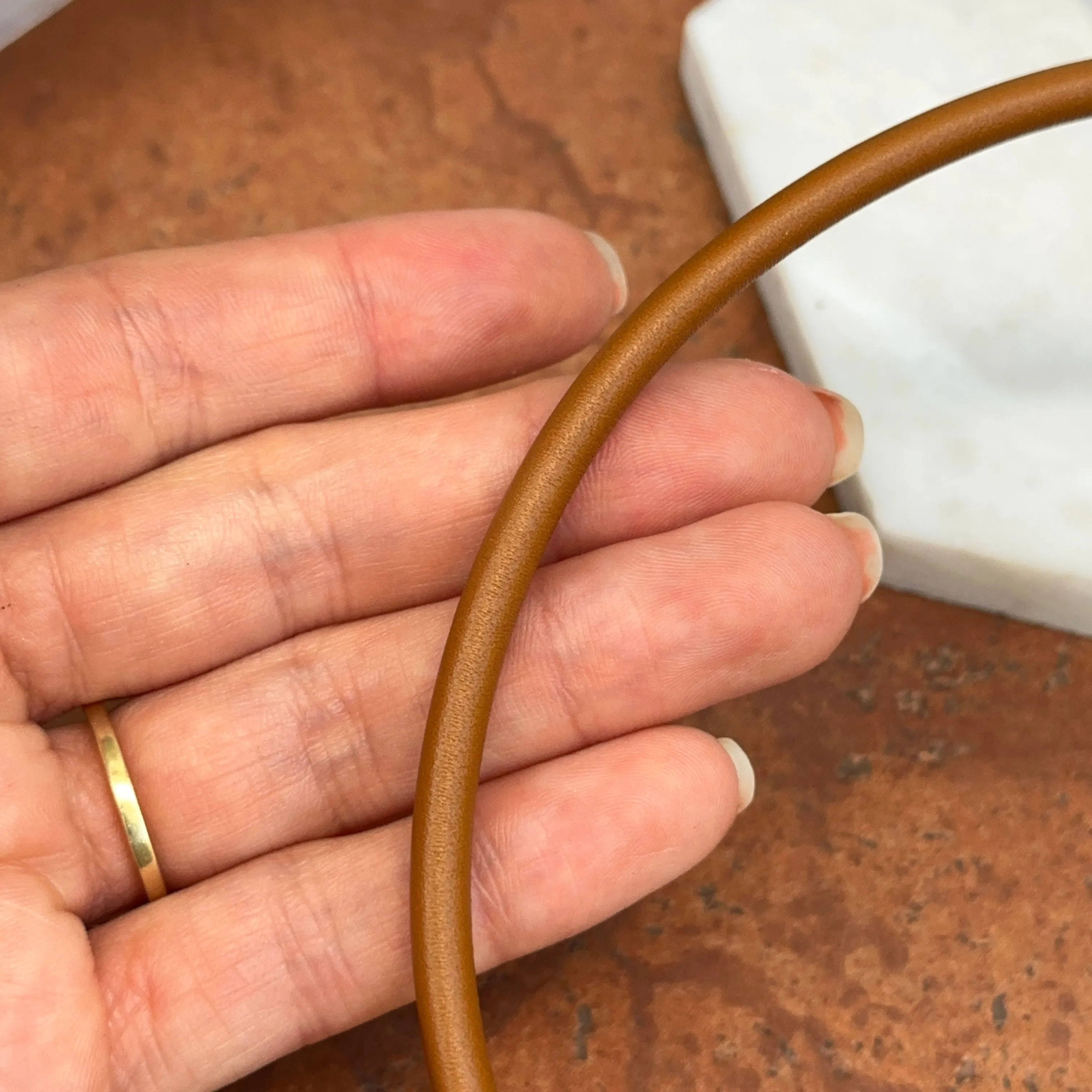 Brown Leather   Stainless Steel 5mm Cord Swap Necklace