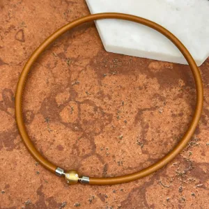 Brown Leather   Stainless Steel 5mm Cord Swap Necklace