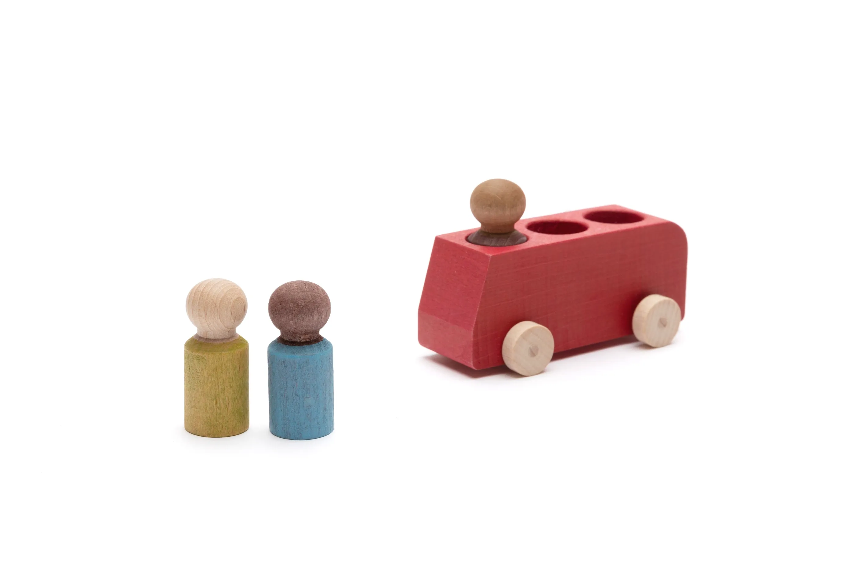 Bus Red with 3 Figures