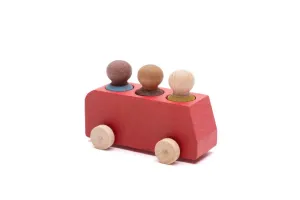 Bus Red with 3 Figures