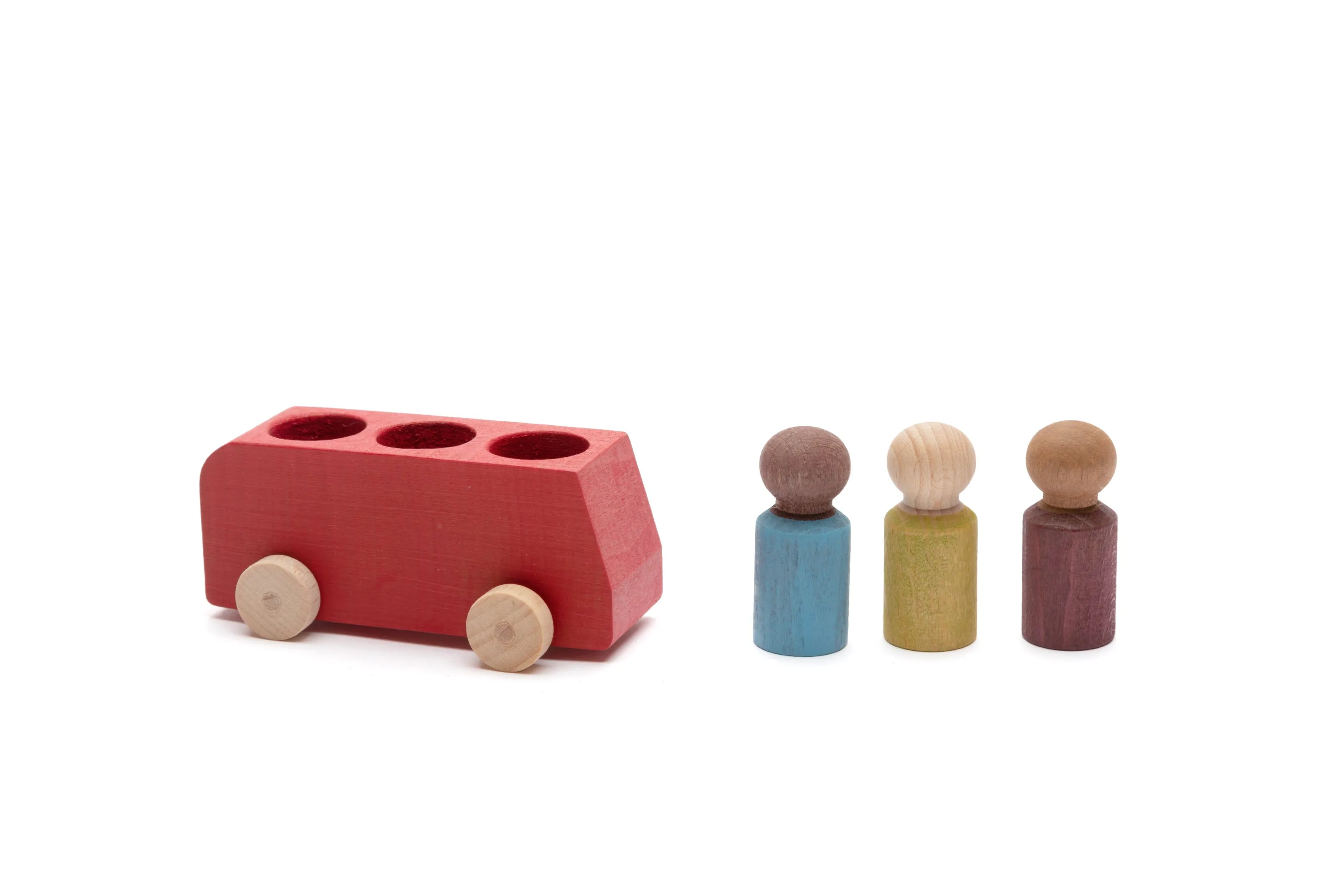 Bus Red with 3 Figures