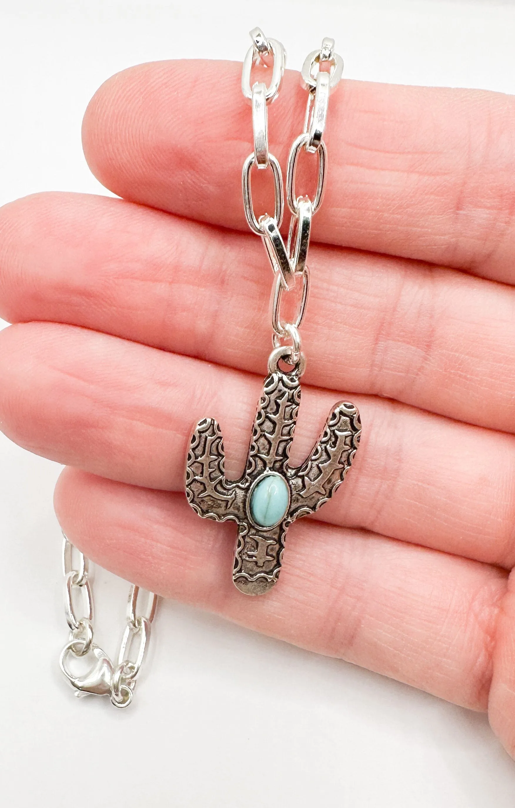 Cactus Pendant Necklace