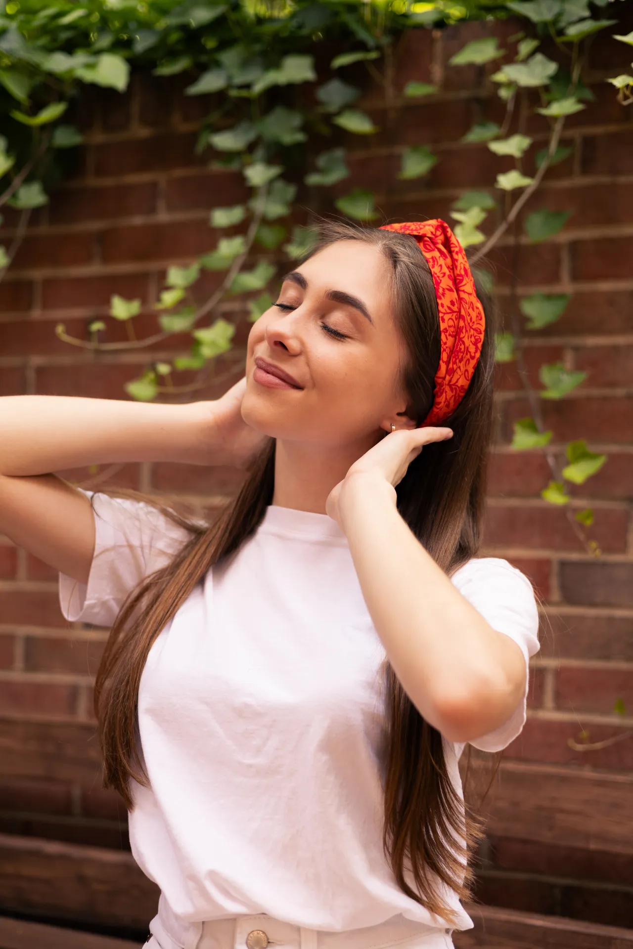 Carmen Orange Soft Knot Headband
