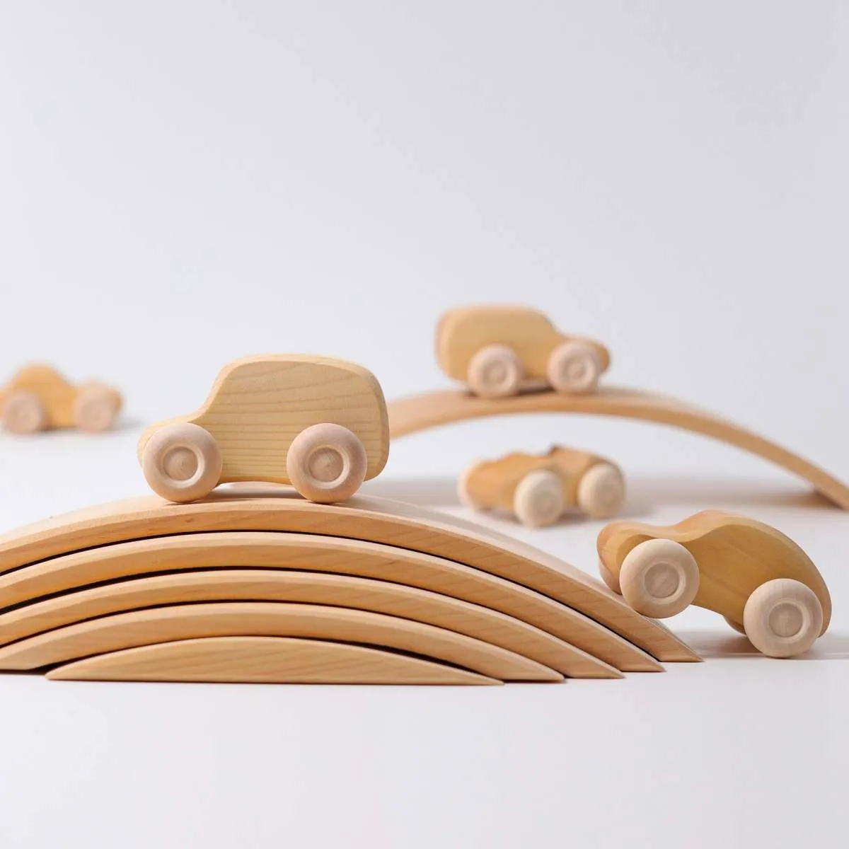 Cars Natural (6) - Grimm's Wooden Toys