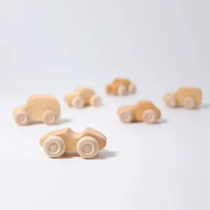 Cars Natural (6) - Grimm's Wooden Toys