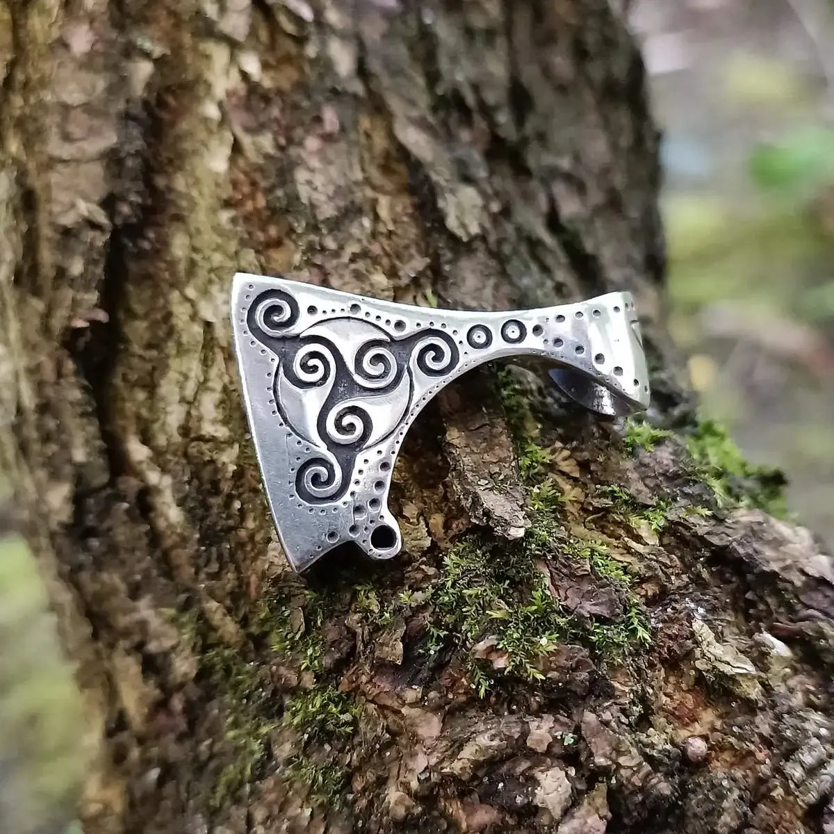 Celtic Axe silver pendant