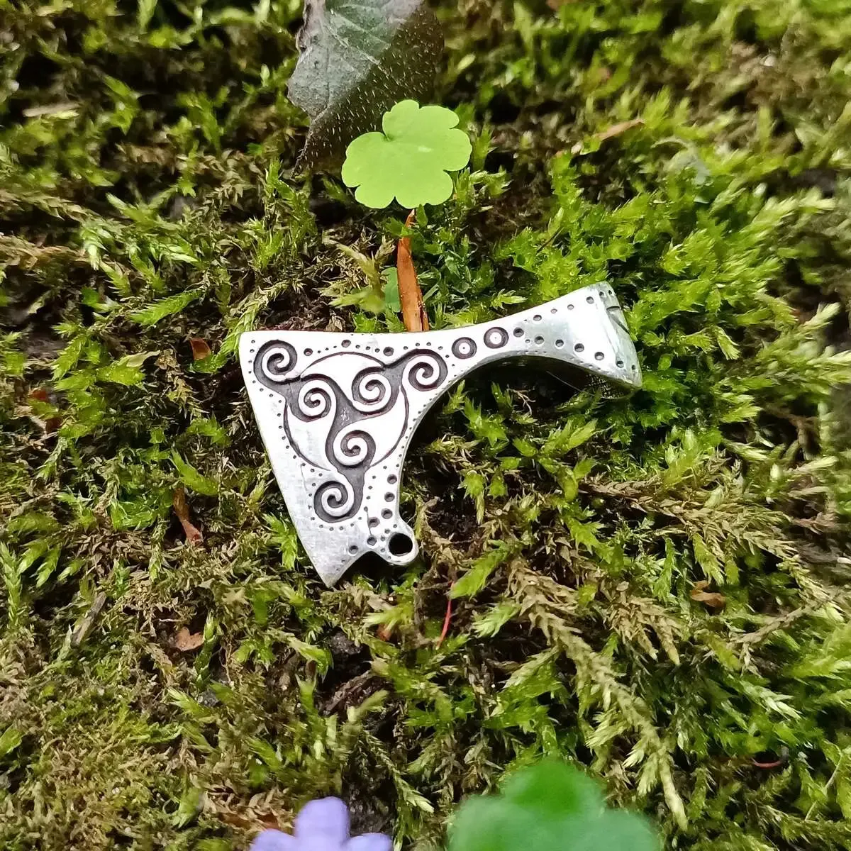 Celtic Axe silver pendant