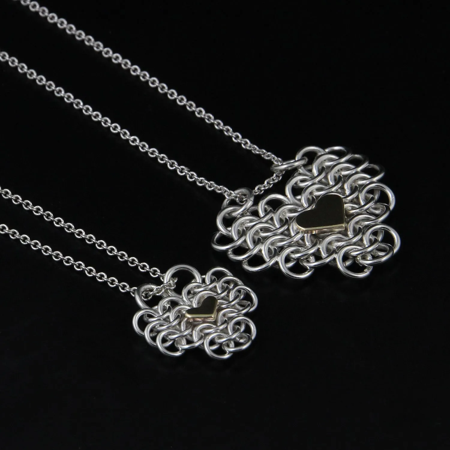 Chainmail Heart Necklace
