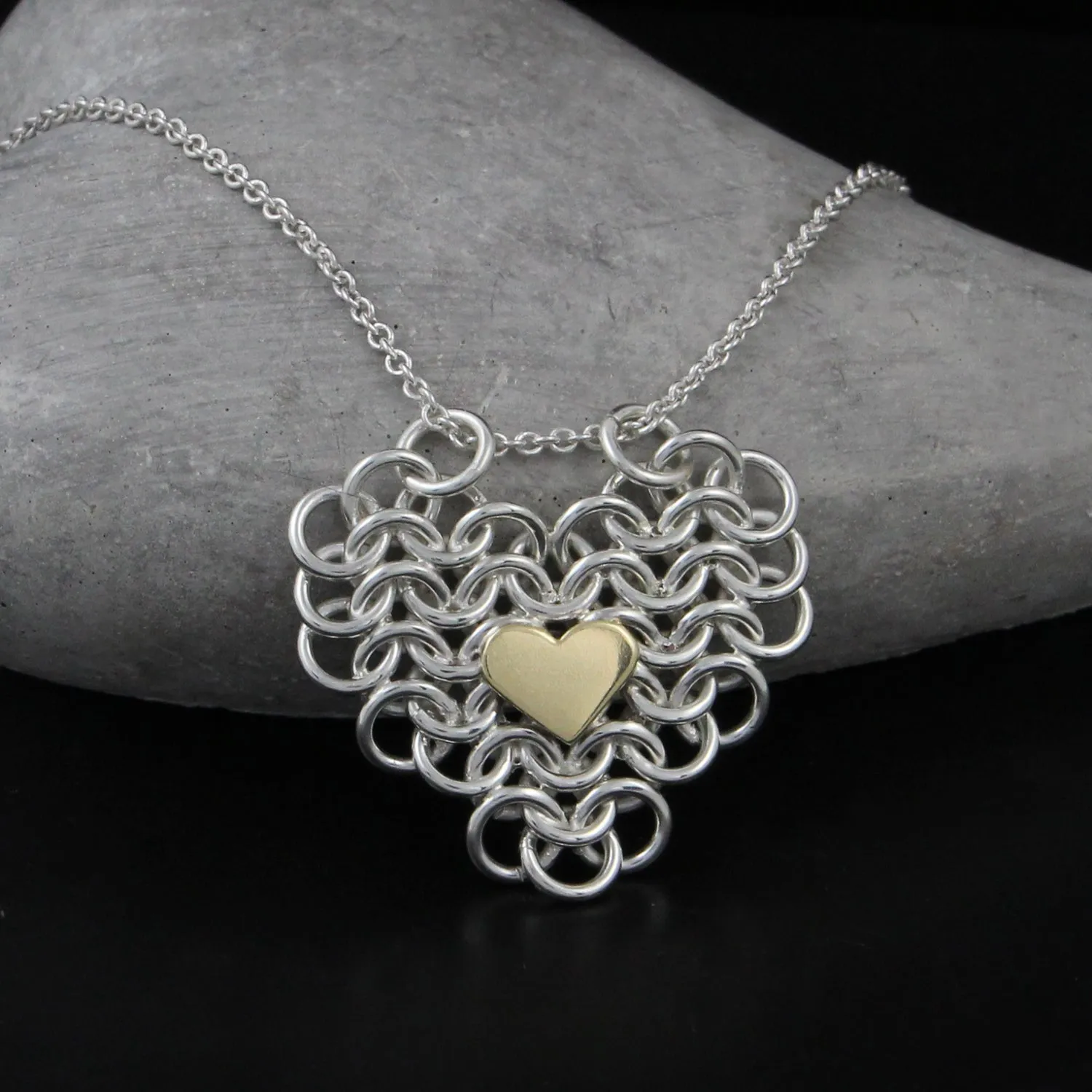 Chainmail Heart Necklace