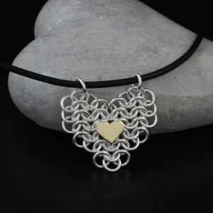 Chainmail Heart Necklace