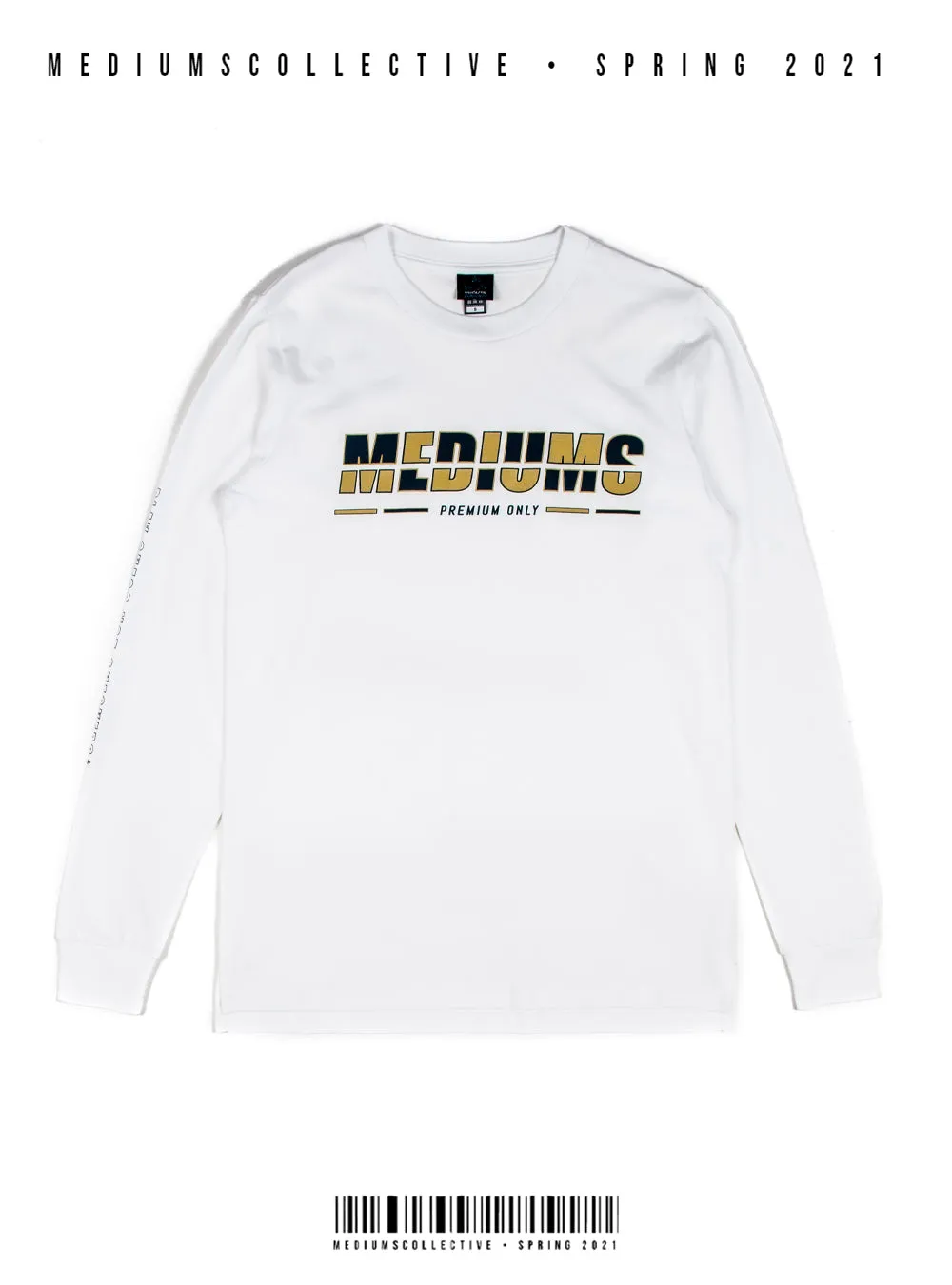 Chequered Mediums Logo - White