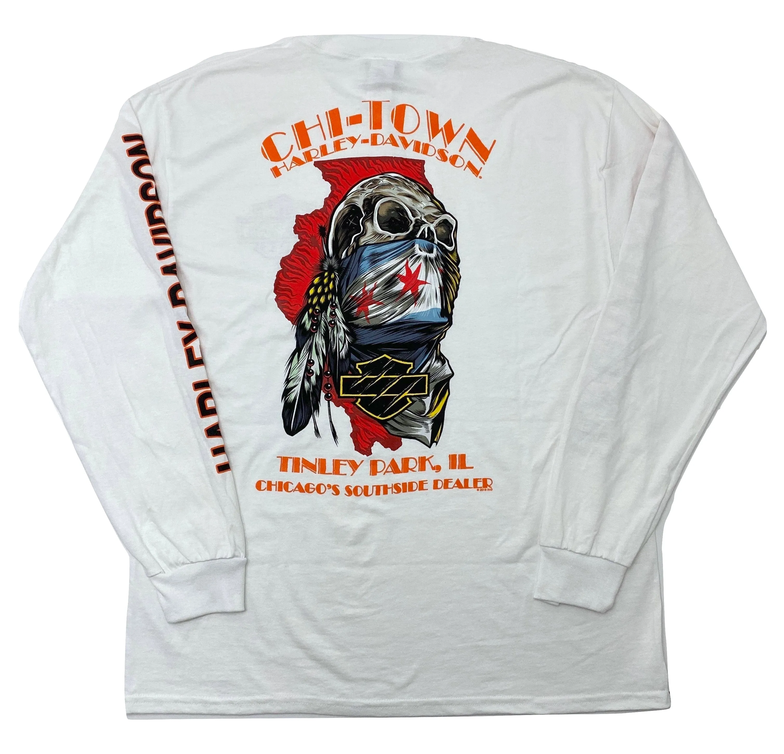 Chi-Town Harley-Davidson® Men's Bar & Shield Long Sleeve - White